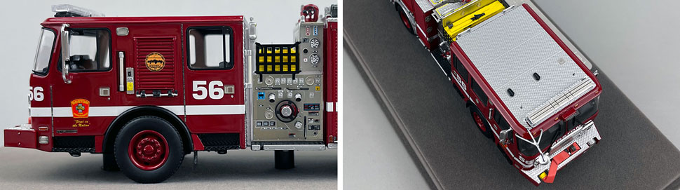 Closeup pictures 5-6 of the Boston Fire Department E-One Engine 56 scale model