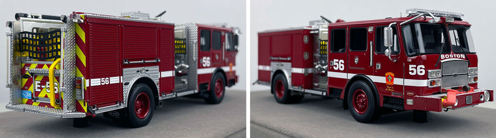 Closeup pictures 11-12 of the Boston Fire Department E-One Engine 56 scale model