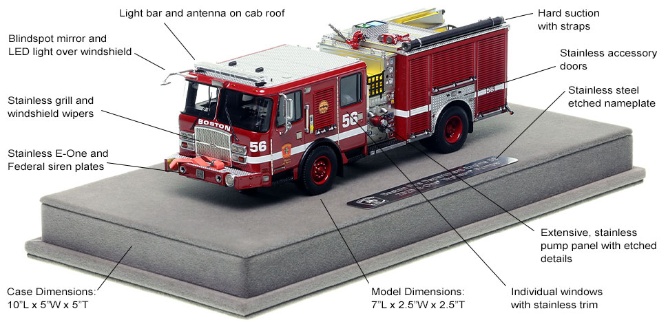 Features and Specs of the Boston E-One Engine 56 scale model