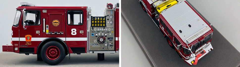 Closeup pictures 5-6 of the Boston Fire Department E-One Engine 8 scale model