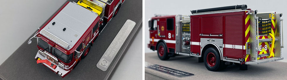 Closeup pictures 7-8 of the Boston Fire Department E-One Engine 8 scale model