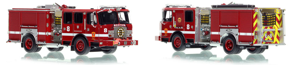 Boston's E-One Engine 8 scale model is hand-crafted and intricately detailed.