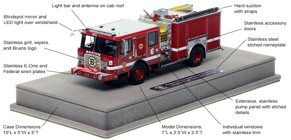 Features and Specs of the Boston E-One Engine 8 scale model