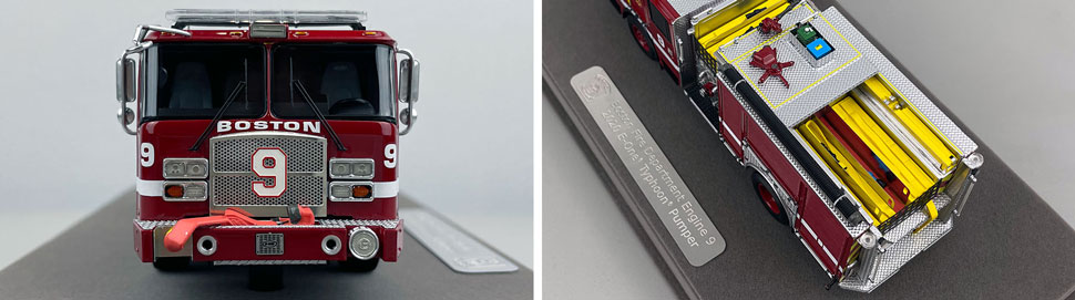 Closeup pictures 1-2 of the Boston Fire Department E-One Engine 9 scale model