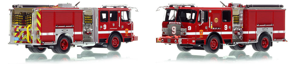 Boston's E-One Engine 9 scale model is hand-crafted and intricately detailed.