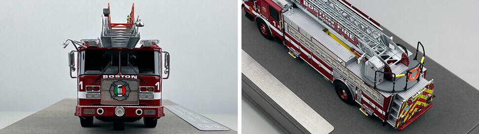 Closeup pics 1-2 of Boston Fire Department E-One Ladder 1 scale model