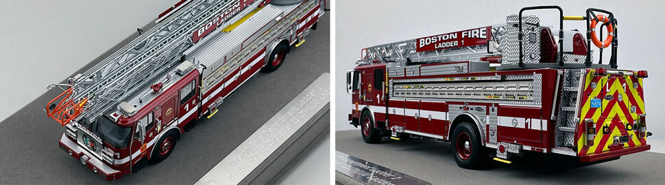 Closeup pics 7-8 of Boston Fire Department E-One Ladder 1 scale model