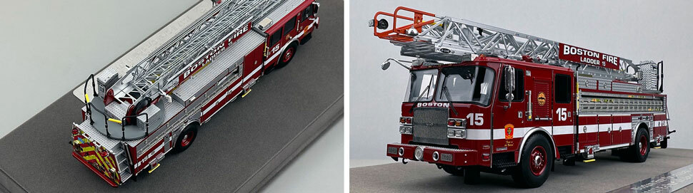 Closeup pics 3-4 of Boston Fire Department E-One Ladder 15 scale model