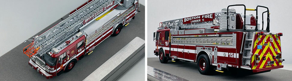 Closeup pics 7-8 of Boston Fire Department E-One Ladder 15 scale model