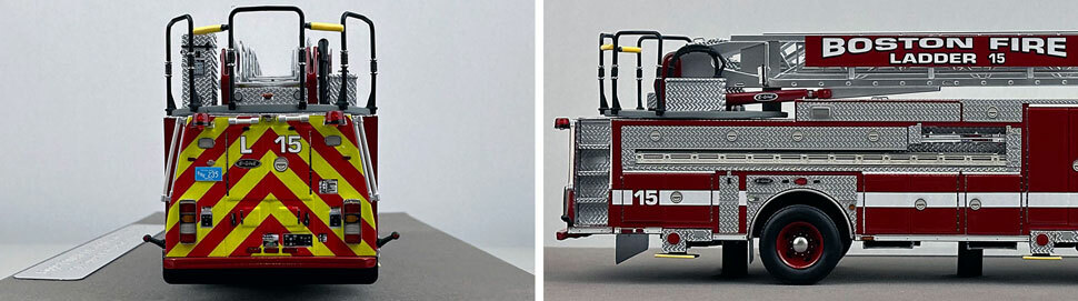 Closeup pics 9-10 of Boston Fire Department E-One Ladder 15 scale model