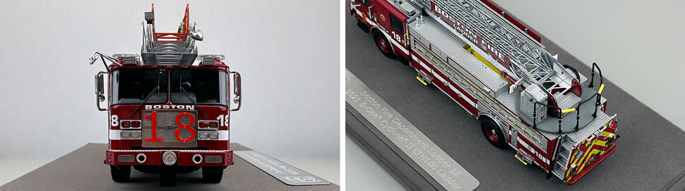 Closeup pics 1-2 of Boston Fire Department E-One Ladder 18 scale model