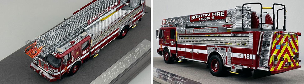 Closeup pics 7-8 of Boston Fire Department E-One Ladder 18 scale model