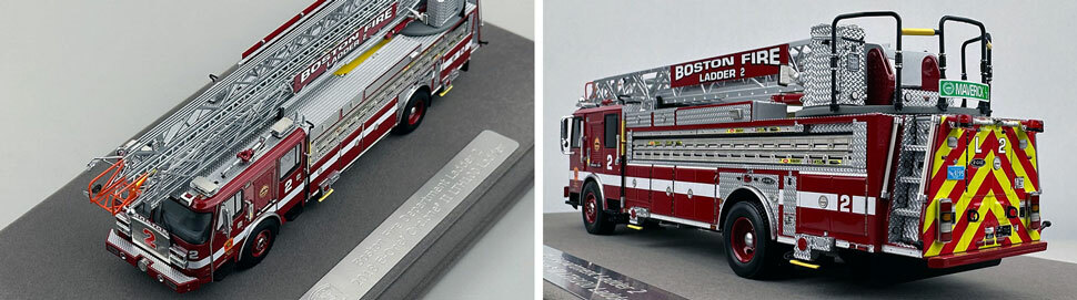 Closeup pics 7-8 of Boston Fire Department E-One Ladder 2 scale model