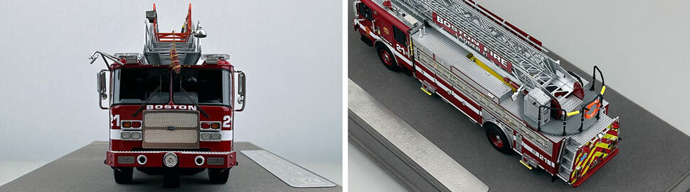 Closeup pics 1-2 of Boston Fire Department E-One Ladder 21 scale model