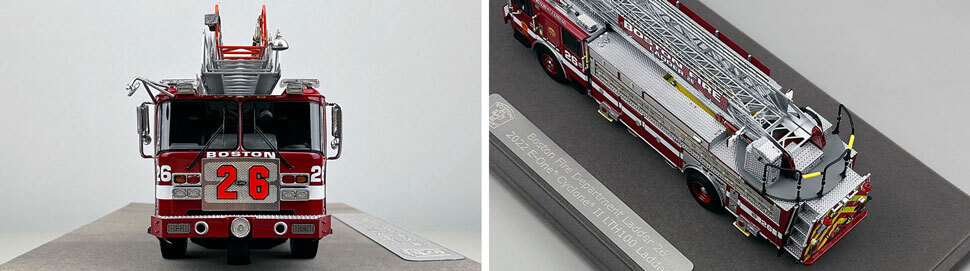 Closeup pics 1-2 of Boston Fire Department E-One Ladder 26 scale model