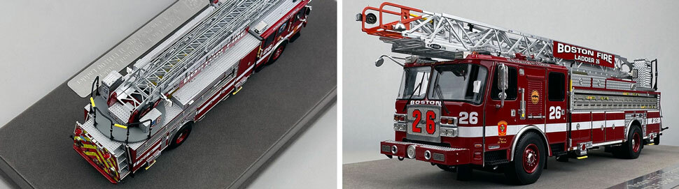 Closeup pics 3-4 of Boston Fire Department E-One Ladder 26 scale model