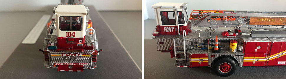 Closeup pictures 5-6 of the FDNY Ladder 104 scale model