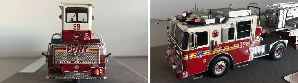 Closeup pictures 7-8 of the FDNY Ladder 39 scale model