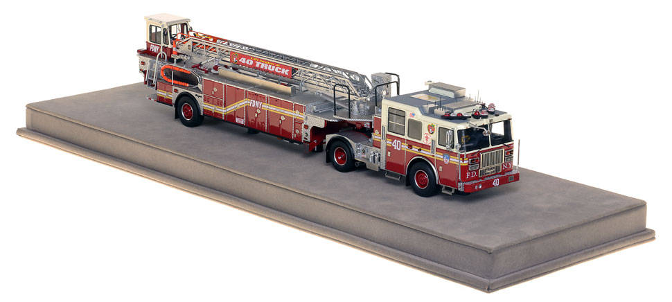 Specs and features of Brooklyn's Ladder 40 scale model.