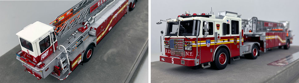 Closeup pictures 3-4 of the FDNY Ladder 5 scale model