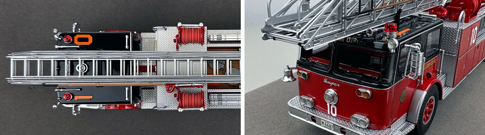 Closeup pics 13-14 of Chicago Fire Department Seagrave H&L Co. 10 scale model