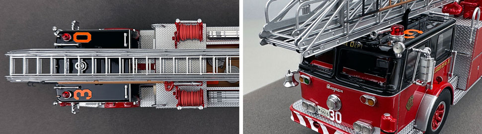Closeup pics 13-14 of Chicago Fire Department Seagrave H&L Co. 30 scale model