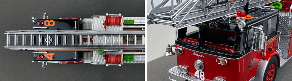 Closeup pics 13-14 of Chicago Fire Department Seagrave H&L Co. 48 scale model