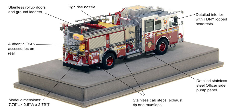 Fire Replicas FDNY Seagrave Engine 245 - Brooklyn Scale Model