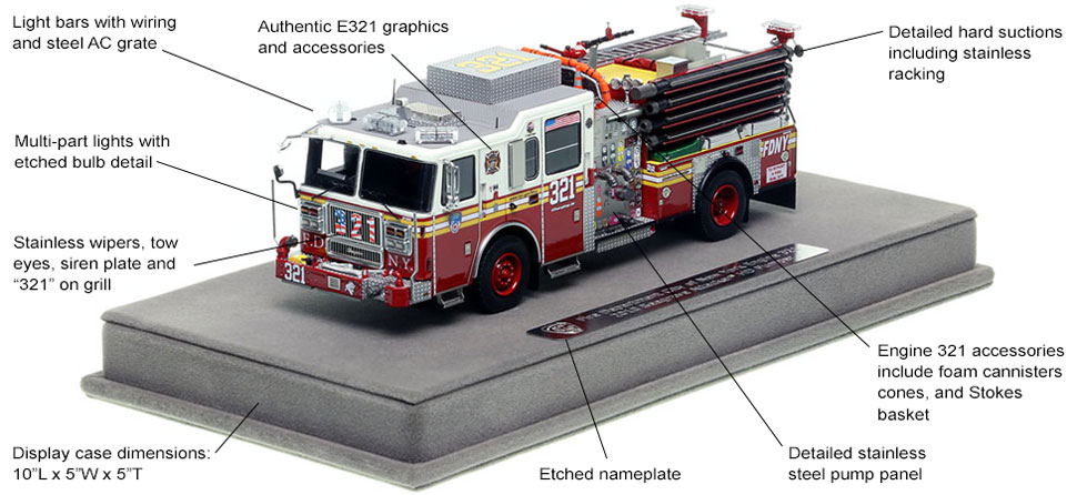 Features and Specs of FDNY's Seagrave Engine 321 scale model