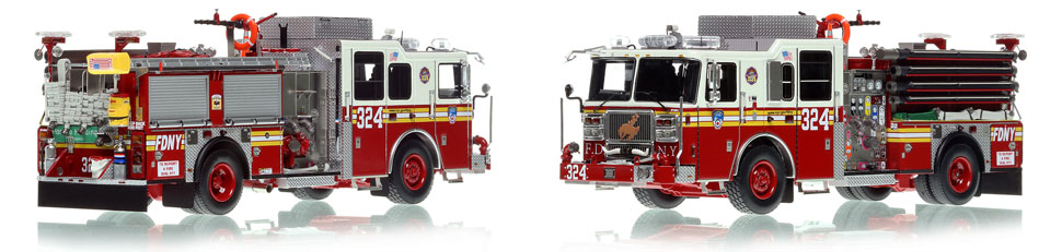 FDNY's Engine 324 scale model is hand-crafted and intricately detailed.