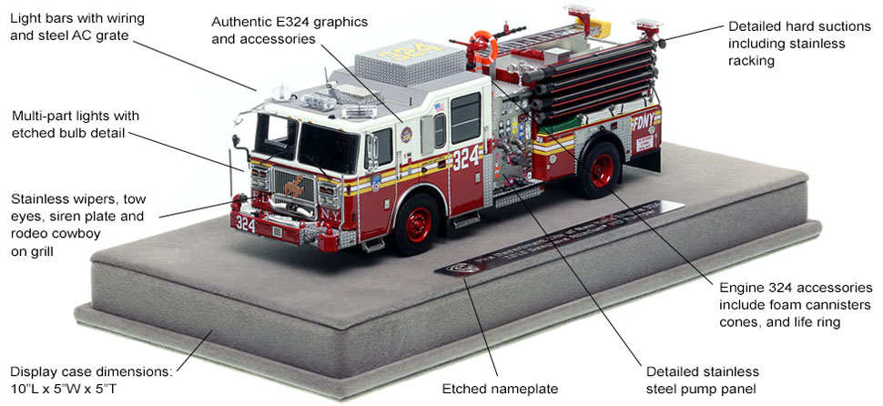 Features and Specs of FDNY's Seagrave Engine 324 scale model