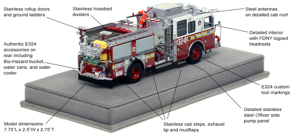 Specs and Features of FDNY's Seagrave Engine 324 scale model