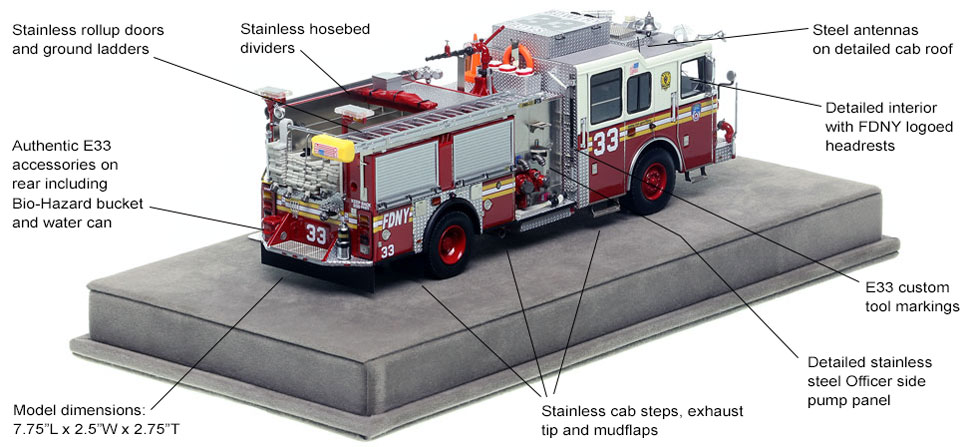 Specs and Features of FDNY's Seagrave Engine 33 scale model