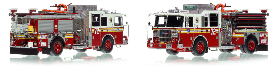 FDNY's Engine 72 scale model is hand-crafted and intricately detailed.