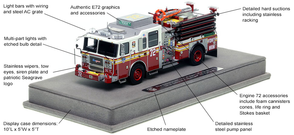 Features and Specs of FDNY's Seagrave Engine 72 scale model