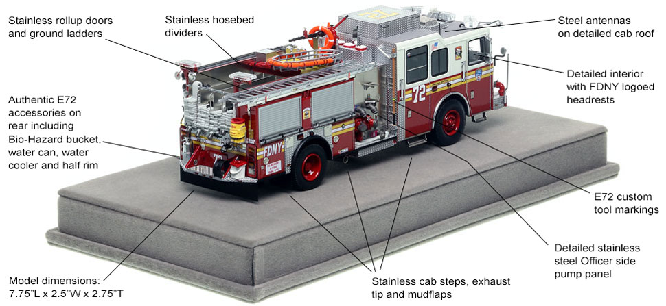 Specs and Features of FDNY's Seagrave Engine 72 scale model