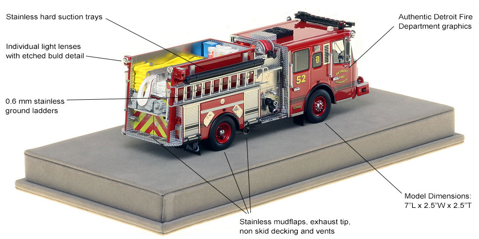 Features and specs of Detroit Ferrara Engine 52 scale model