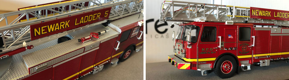 Closeup pics 1-2 of Newark Fire Department Ladder 5 scale model