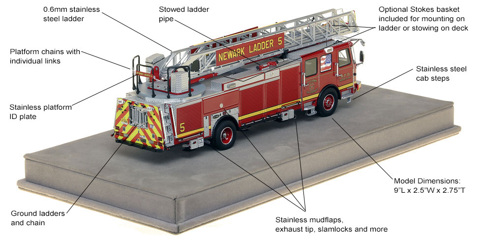 Specs and features of Newark Ladder 5 scale model