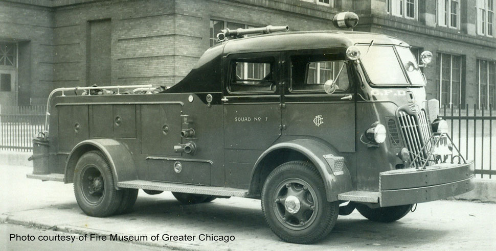 Chicago 1952 Autocar Squad 7 courtesy of Fire Museum of Greater Chicago