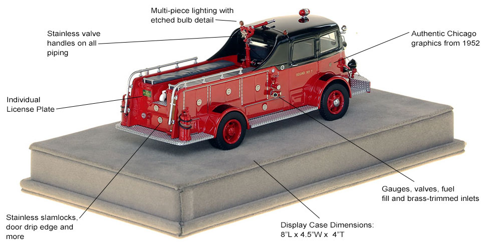 Specs and features of Chicago's 1952 Autocar Squad 7 scale model