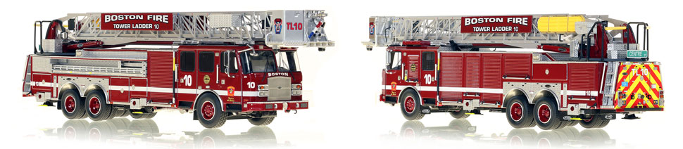 1:50 museum grade scale model for Boston Tower Ladder 10