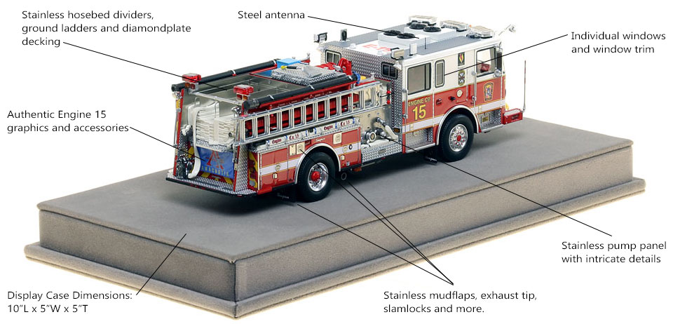 Specs and Features of DC Fire and EMS Engine 15 scale model