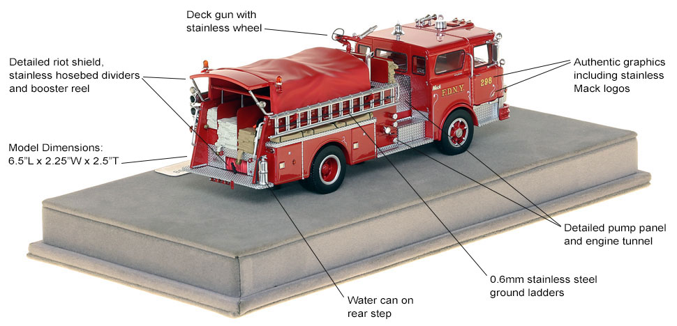 Fire Replicas FDNY 1968 Mack® CF Pumper - Engine 227 - Brooklyn