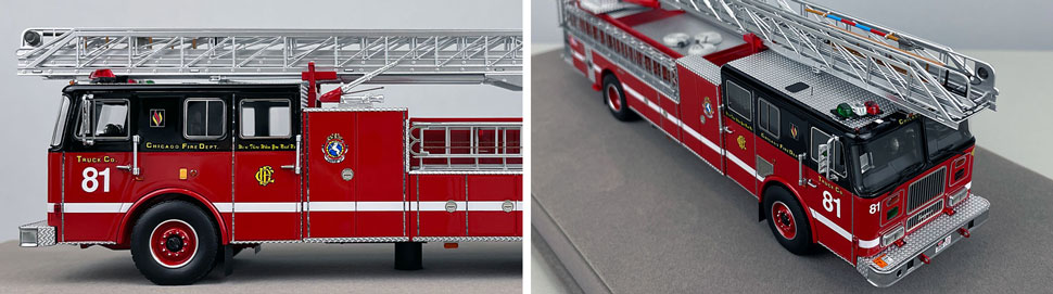 Closeup pics 5-6 of Chicago Fire Department Seagrave Truck 81 scale model