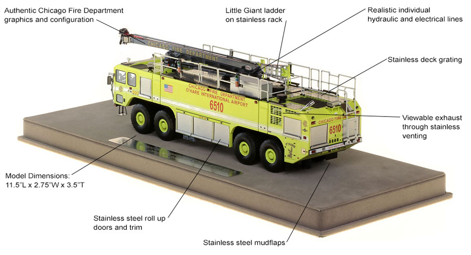 Chicago O'Hare Crash Truck 6510 scale model specs