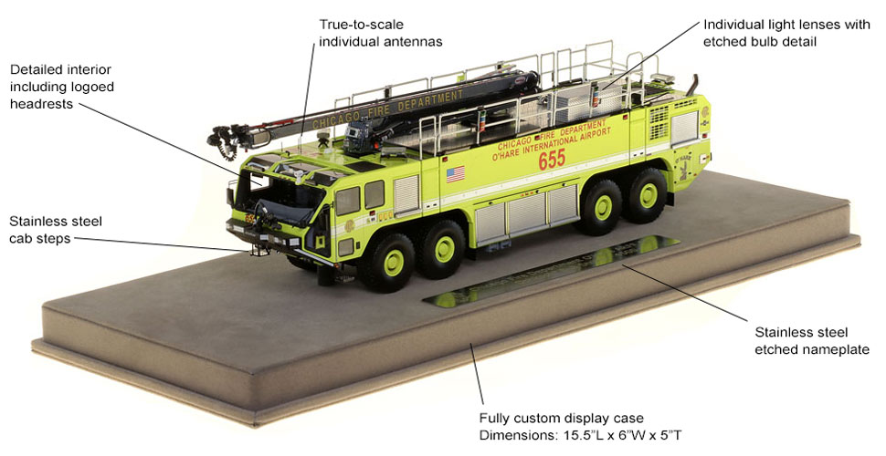 Chicago O'Hare Oshkosh Striker 4500 8x8 655 scale model specifications