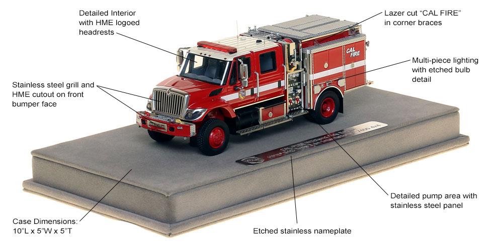 Specs and Features of CAL FIRE's Wildland Pumper scale model