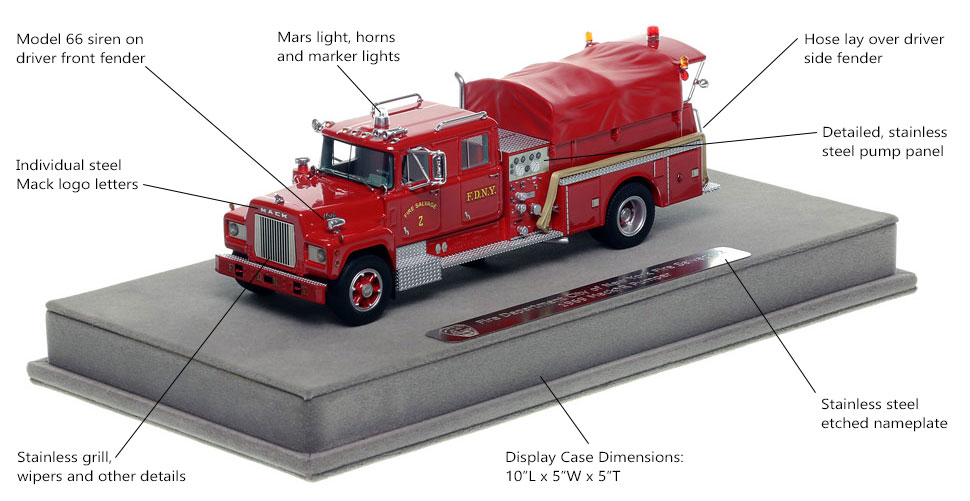 Features and Specs of FDNY's 1969 Mack R Salvage 2 scale model