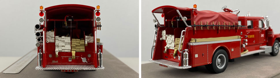 Closeup pictures 5-6 of the FDNY's 1969 Mack R Engine 242 scale model